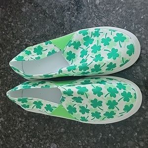 Saint Patrick's Day slip on sneakers size 8